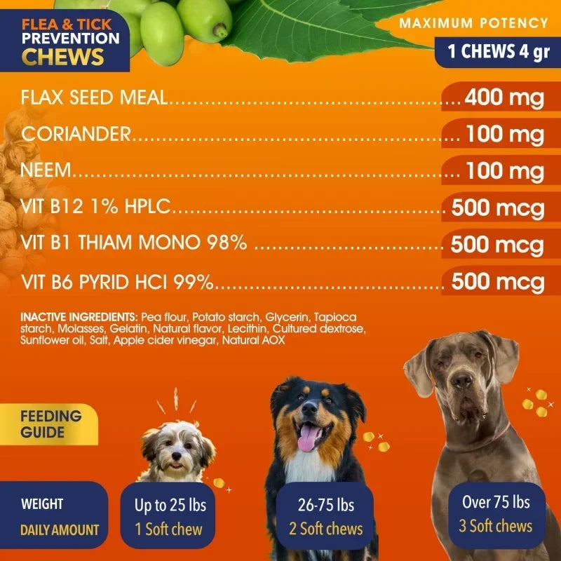 Pawfect® | Masticables para perros con prevención contra pulgas y garrapatas | 340g